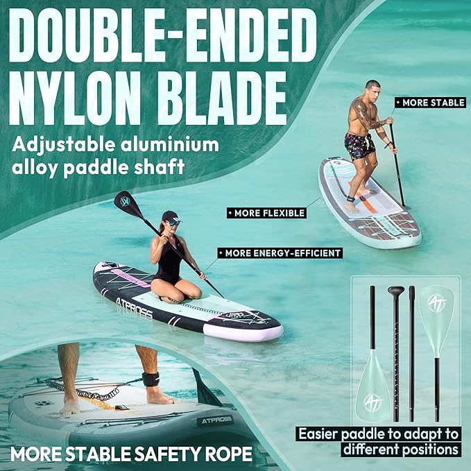 11'6"x35" Inflatable Paddle Board, 450lbs Extra Wide Stand Up Paddleboard for Adults with Premium SUP Accessories Kit & Backpack, Blow Up Kayak Non-Slip Stable Deck Boat for Yoga Fishing Surf