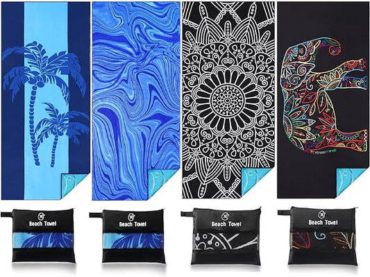 4 Pack Lightweight Thin Beach Towel Oversized 71"x32"