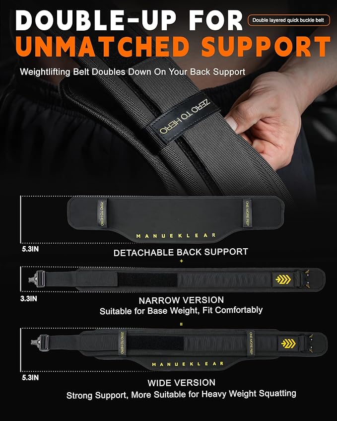 MANUEKLEAR Weight Lifting Belts for Men and Women