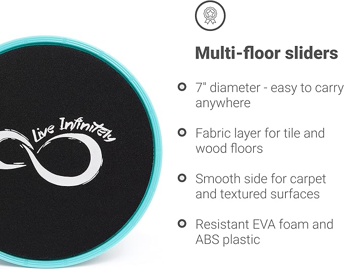 Live Infinitely Core Sliders – Dual Sided Fitness