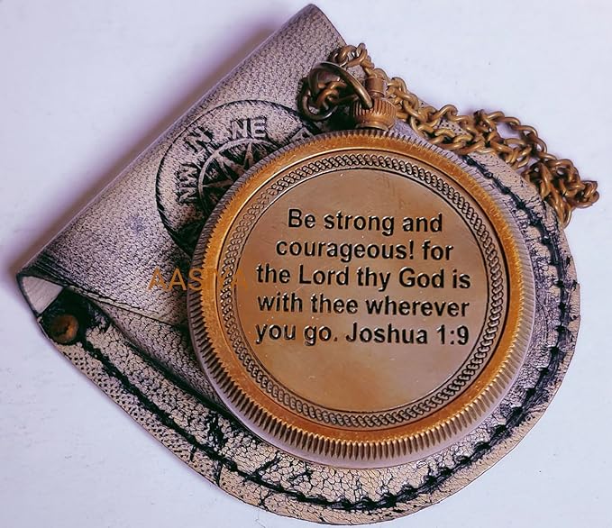 Lord is My Guide Brass Compass Gift Brass