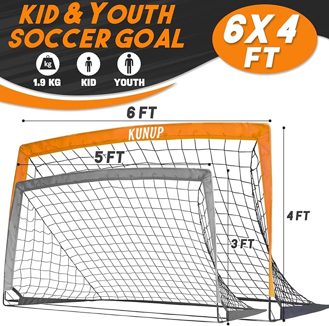 Kids Soccer Goals for Backyard 5×3, 6×4, 6×4, 9×5FT 9×5FT 2 2 Pieces