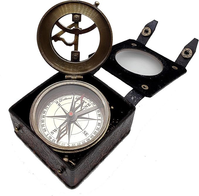 5MoonSun5's Antique Brass Sundial Compass Marine Boat Gift