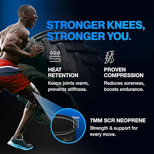 Modvel 7mm Neoprene Knee Sleeves for Men & Women Weightlifting & Powerlifting – Compression Knee Sleeve Support for Squats, Gym, Training – USPA, IPL Approved – Medium Army/green (Pair)