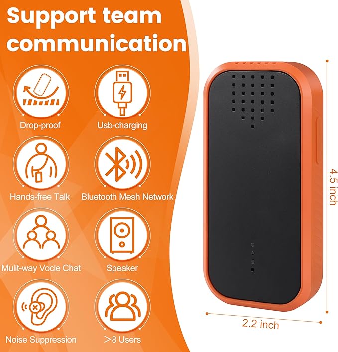 Mesh Communicator Walkie Talkie 2000FT, One-Click