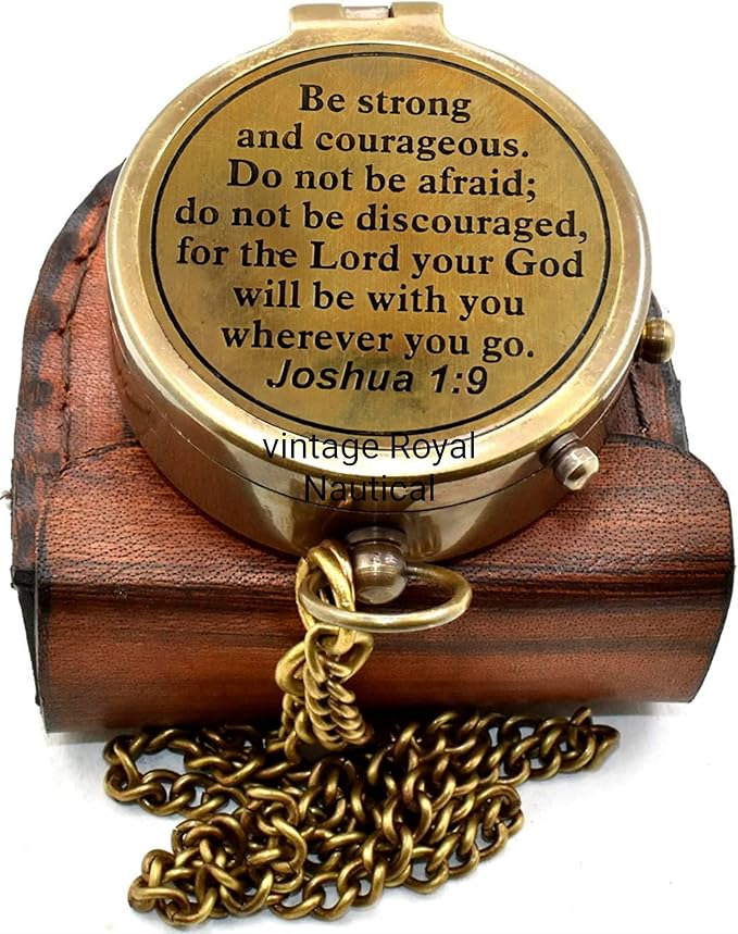 AASIYA Brass Nautical Portable Pocket Compass with Chain