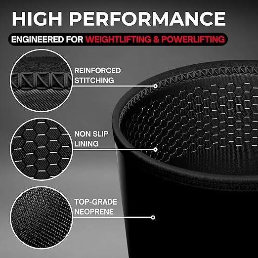 7mm Knee Sleeves Pro (1 Pair) for Weightlifting & Powerlifting - Premium Weightlifting Knee Sleeve for Men and Women - High Performance Neoprene Compression Sleeve for Squats & Lifting - IPF Approved (L)
