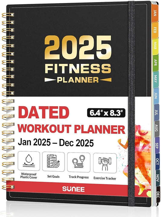 2025 Fitness Workout Journal Planner for Women & Men 2025 - 2025 Exercise 6.4" x 8.3" Fitness