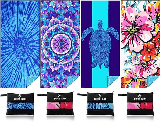4 Pack Lightweight Thin Beach Towel Oversized 71"x32"
