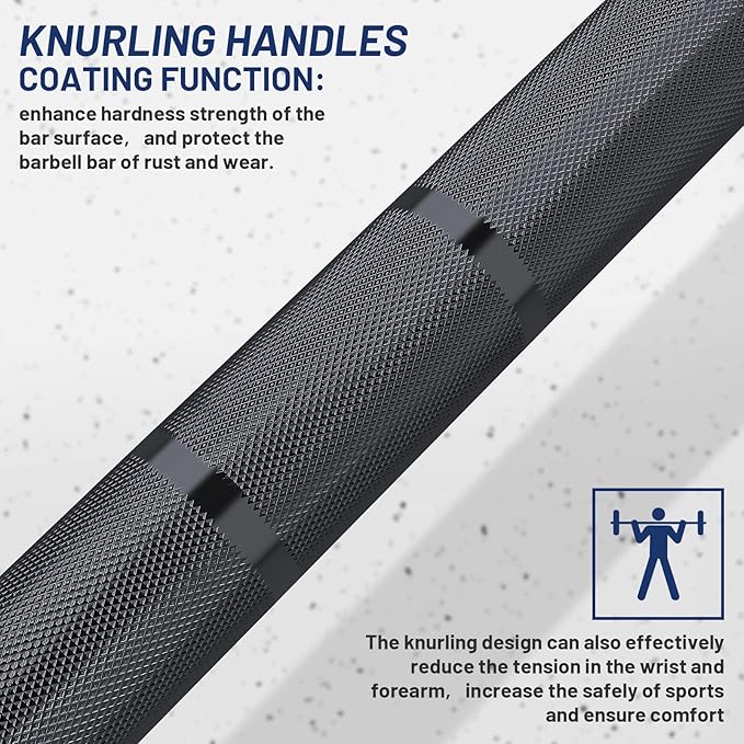 7ft Olympic Barbell Bar 45LB Load 1500-lbs Capacity Available 2" Olympic