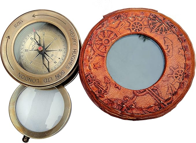 Military Metal Hiking Compass with Field Magnifying Glass