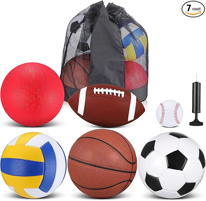 Libima 6 Pcs Multi Sport Ball Set Official