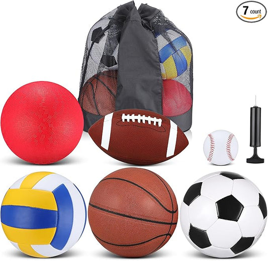 Libima 6 Pcs Multi Sport Ball Set Official
