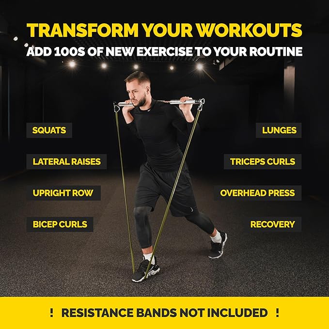 Heavy Duty Steel Resistance Band Bar - Portable