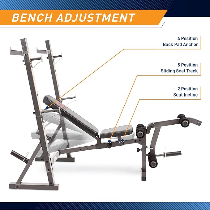 Marcy Olympic Weight Bench with Preacher Curl Pad