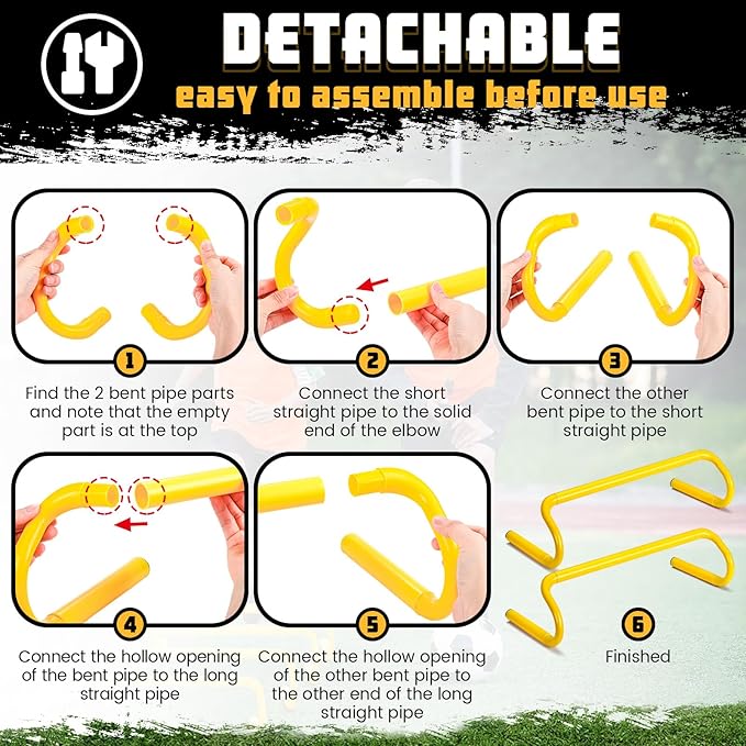 5 Pcs Speed Agility Training Hurdles Detachable Durable