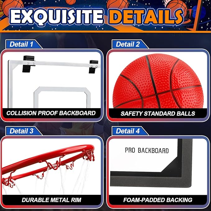 Mini Basketball Hoop Set for Kids Adults 4 Small