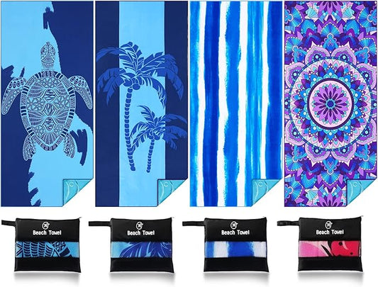 4 Pack Lightweight Thin Beach Towel Oversized 71"x32"