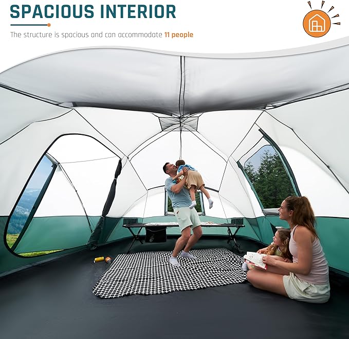 6/8/10/11 Person Camping Tent with Porch