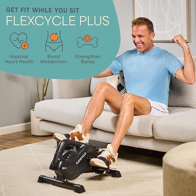 Lifepro Under Desk Elliptical Exercise Machine – Mini Bike Elliptical for Low Impact Leg & Arm Movement – Quiet Magnetic Resistance, LCD Display – Compact Seated Workout for Seniors