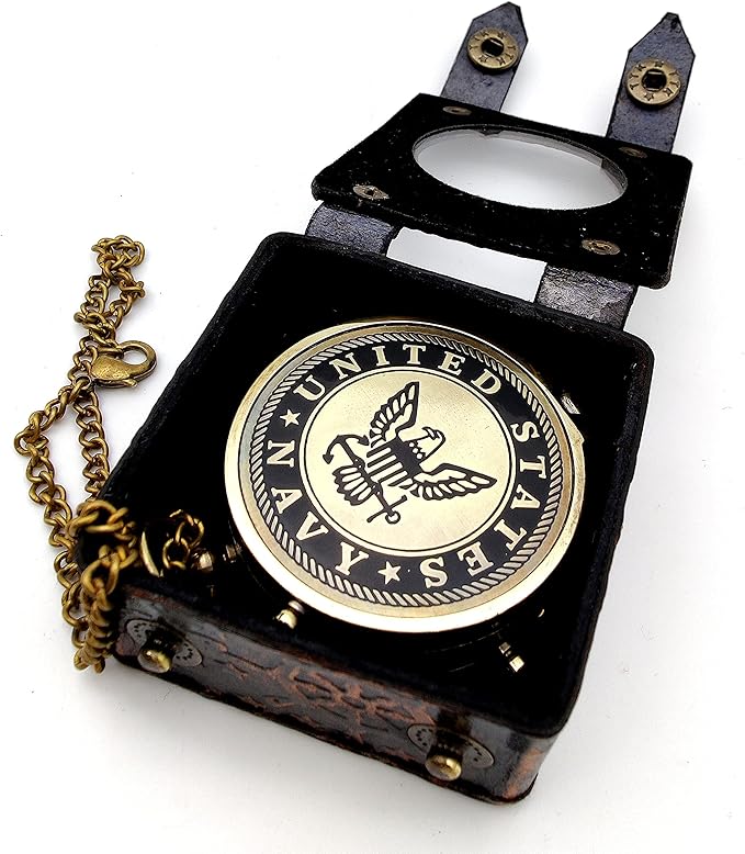 5MOONSUN5's US Navy Engraved Brass Military Compass Nautical