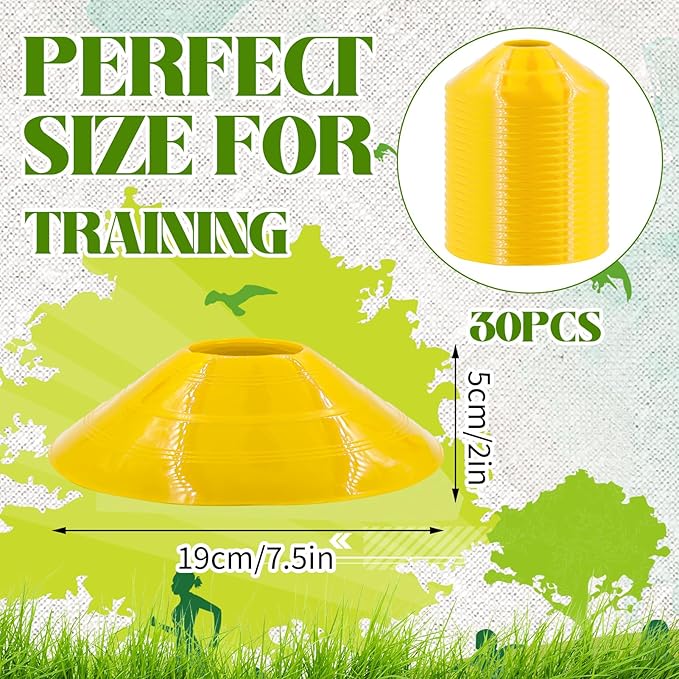 30 Pcs Disc Cones Training Cones Agility Soccer