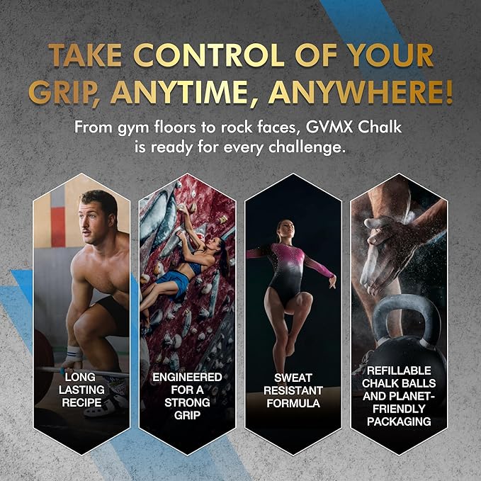 50ML/100ML/400ML Superior Grip Premium Liquid Chalk. Long Lasting Mess-Free Gym Chalk for Weightlifting, Gymnastics, Climbing. Fast Drying Refillable Gym Accessories. Package May Vary.