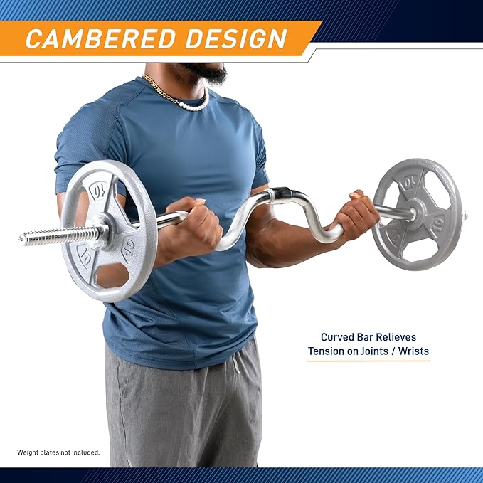 Marcy 1 inch Standard Curl Bar with Spin-Lock