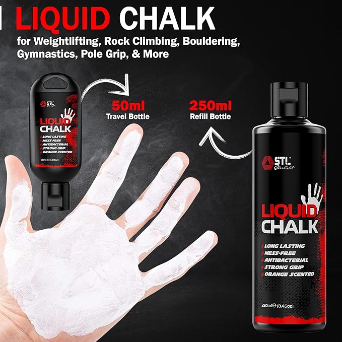 Liquid Chalk – Weightlifting, Gym, Rock Climbing, Body Bouldering, Gymnastics,Calisthenics Pole Grip, Strong Grip Chalk Climbing Chalk for Dry Hands