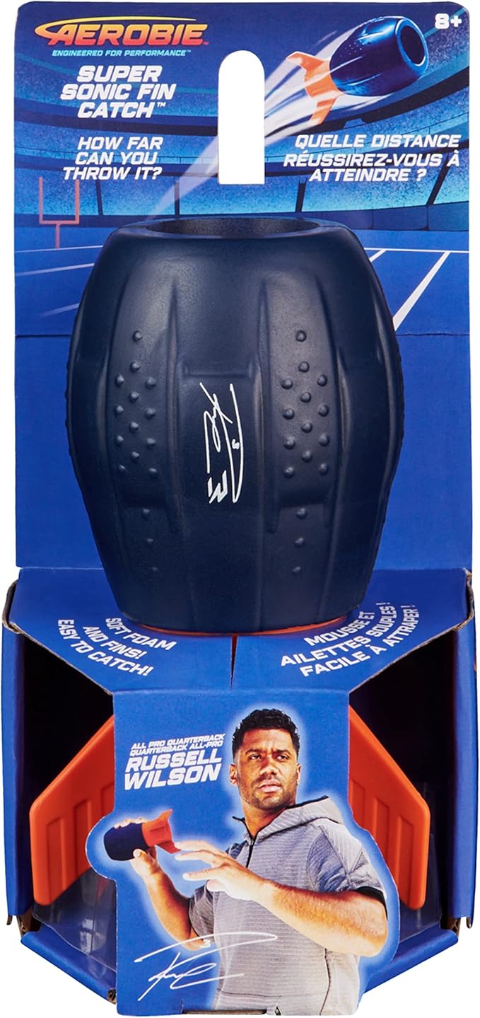 Aerobie Super Sonic Fin Catch Football Toy 8 &
