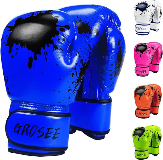 Kids Boxing Glove 6oz 8oz, Youth, Boys and Girls Training Sparring Gloves for Punching Bag, Kickboxing, Muay Thai, MMA, Gift for Age 6-15 Years