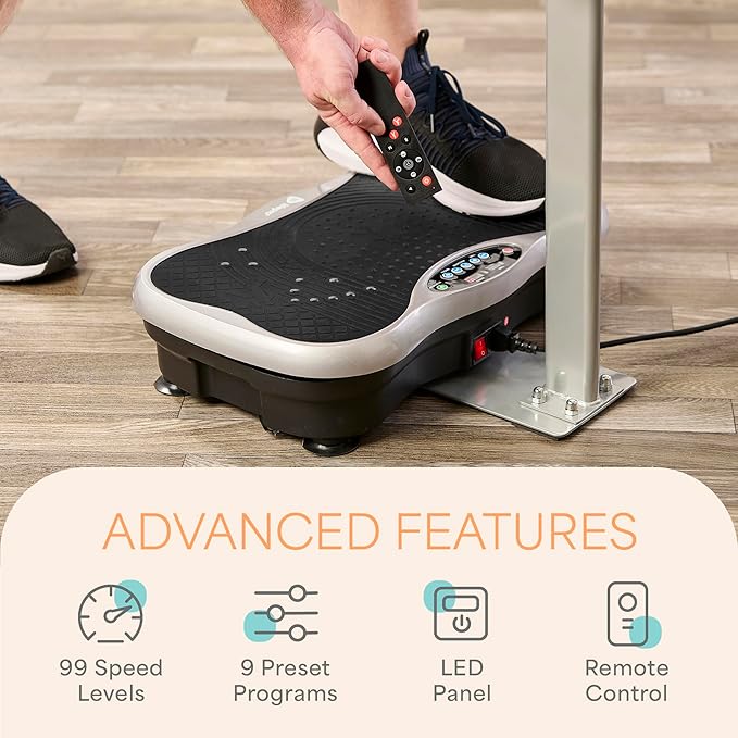 Lifepro Vibration Plate Exercise Machine with Magnetic Acupoints - Full Body Vibration Platform for Beginners and Recovery - Ideal Lymphatic Drainage Massager for Muscle Toning and Overall Fitness
