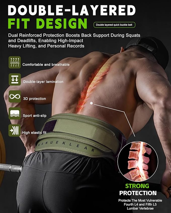 MANUEKLEAR Weight Lifting Belts for Men and Women