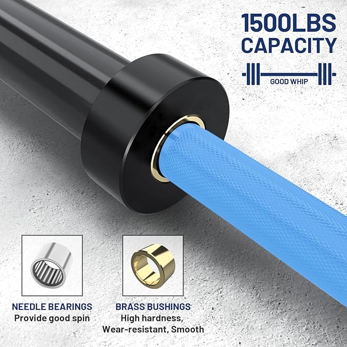 7ft Olympic Barbell Bar 45LB Load 1500-lbs Capacity Available 2" Olympic