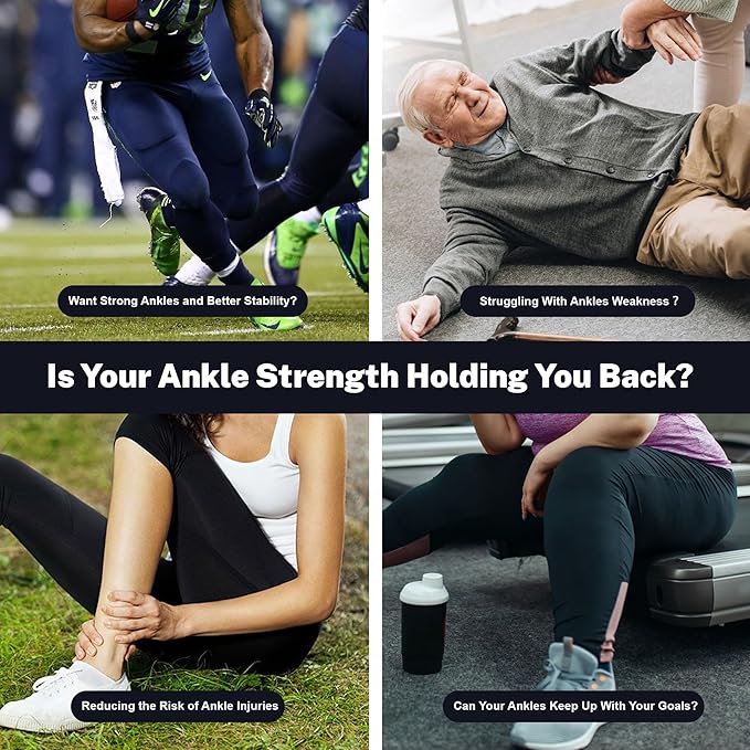 Adjustable Ankle Balance Board with 2 Sidekick Ankle Boards and 6 Balance Bars, Versatile Ankle Strengthener for Stability, Rehab & Pain Relief