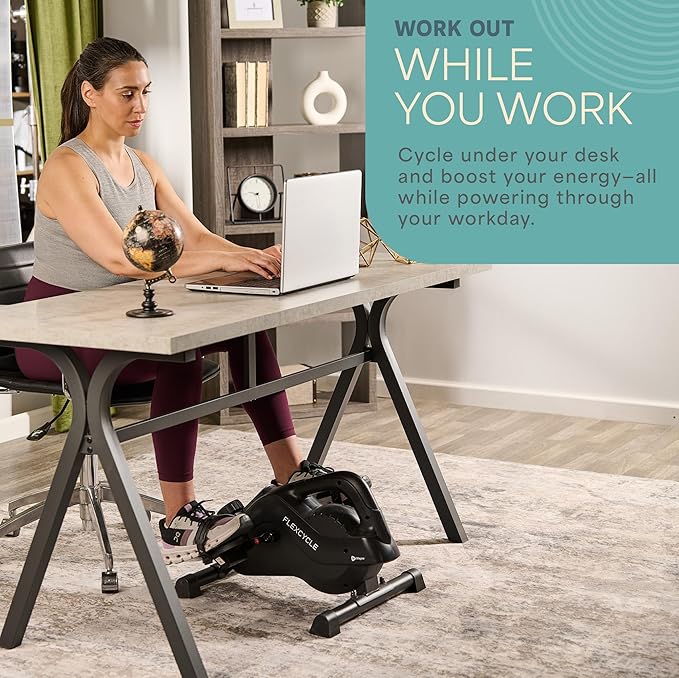 Lifepro Under Desk Elliptical Exercise Machine – Mini Bike Elliptical for Low Impact Leg & Arm Movement – Quiet Magnetic Resistance, LCD Display – Compact Seated Workout for Seniors