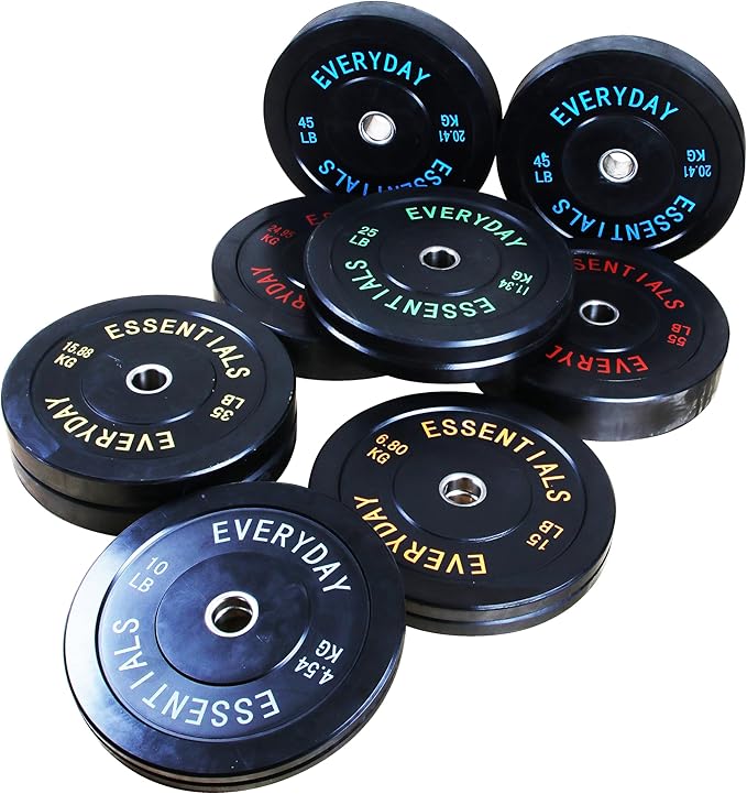 2-Inch Olympic Bumper Plates, Perfect Weight Plates for Weightlifting and Strength Training, Multiple Weights Available