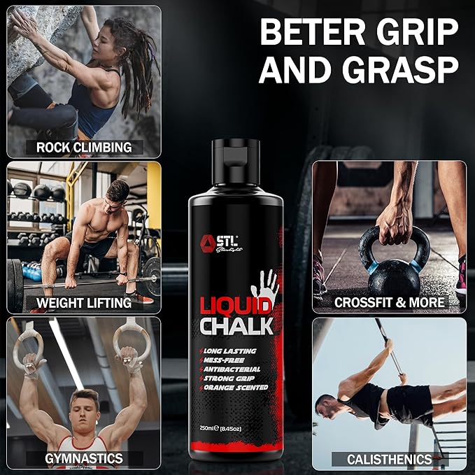 Liquid Chalk – Weightlifting, Gym, Rock Climbing, Body Bouldering, Gymnastics,Calisthenics Pole Grip, Strong Grip Chalk Climbing Chalk for Dry Hands