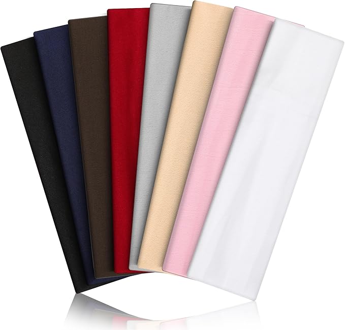 8PCS Summer-Exclusive Non Slip Sports Elastic Soft Running Fashion Headbands Absorb Sweat for Women & Men Working Out, Travel