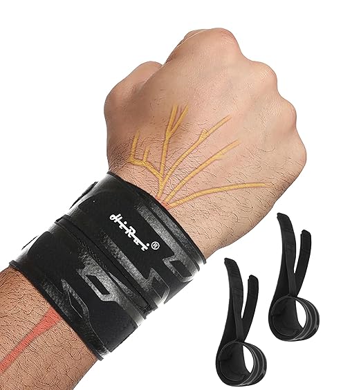 HiRui Wrist Brace Wrist Wrap for TFCC Tears, Ultra-thin Compression Wrist Strap Wrist Support for Workout Basketball Tennis Weightlifting Tendonitis Carpal Tunnel Syndrome-Adjustable (Black, 2 Pack)