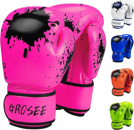Kids Boxing Glove 6oz 8oz, Youth, Boys and Girls Training Sparring Gloves for Punching Bag, Kickboxing, Muay Thai, MMA, Gift for Age 6-15 Years