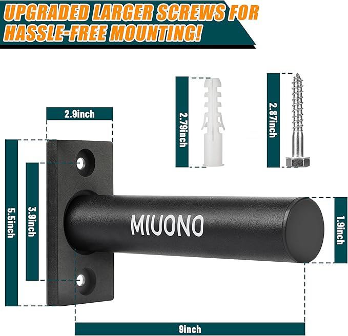 Weight Plate Holder, Wall Mounted Weight Rack Storage for 2" Olympic Weight Plate, 4 Pack Home Gym Organizer (Upgraded Larger Screws)