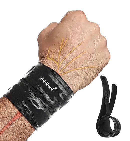 HiRui Wrist Brace Wrist Wrap for TFCC Tears, Ultra-thin Compression Wrist Strap Wrist Support for Workout Basketball Tennis Weightlifting Tendonitis Carpal Tunnel Syndrome-Adjustable (Black, 1 Pack)