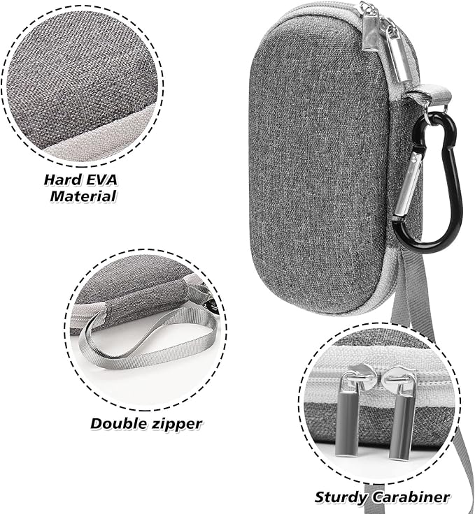 MGZNMTY Portable Hard Travel Case for AliveCor Kardia Mobile Heart Monitor Personal EKG/KardiaMobile 6-Lead Rate Monitoring Devices (Case Only)(Gray)