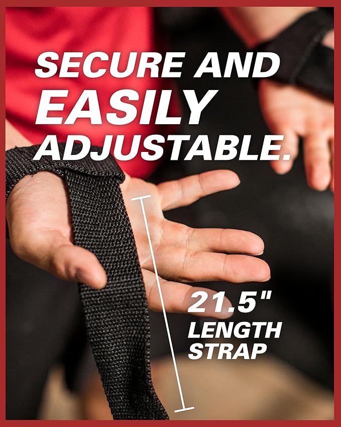 Harbinger Padded Cotton Lift Straps - Soft, Supportive Neotek Wrist Pads - 21.5" Length, 1.5" Width - Reinforced Edges & Heavy-duty Stitching - Cushions Wrists for Lifting Support