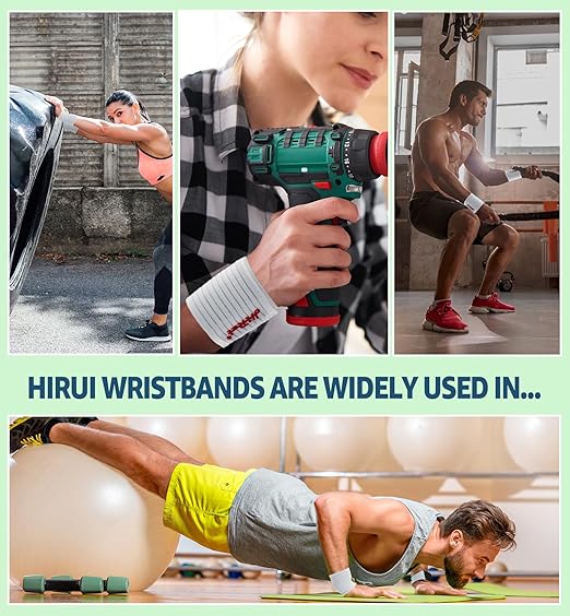 HiRui 2-Pack High-Elastic Wrist Support Straps Wrist Compression Bandage - Wrist Wraps Wristbands for Carpal Tunnel Arthritis Tendonitis Weightlifting Tennis Basketball - Breathable Soft (White)