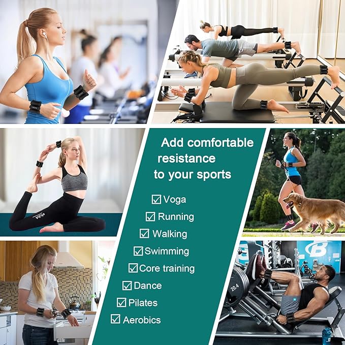 2lbs Adjustable Pilates Wrist Ankle Weights for Women 2(1 lb
