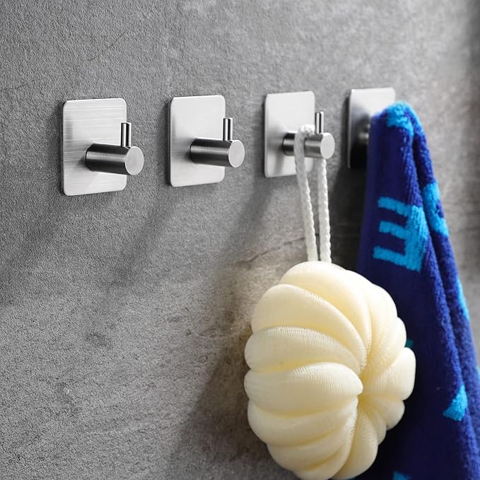 Adhesive Towel Hooks - Self Adhesive Robe Hooks 304 Stainless