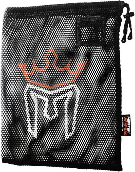 Meister WRAP Bag for Washing MMA & Boxing Hand Wraps - Drawstring Mesh Large