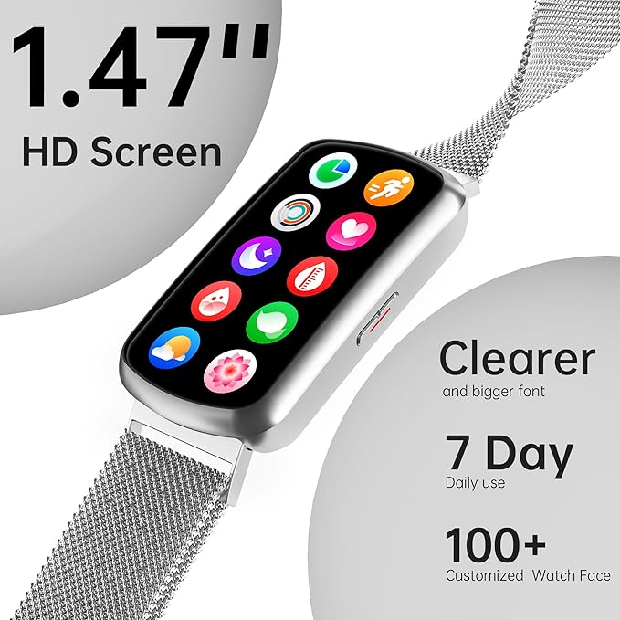 Health Fitness Tracker with 24/7 Heart Rate and Blood Pressure, Smart Watch with Blood Oxygen Monitor, 120+ Sport Mode, Sleep Tracking Waterproof Activity Tracker for Women Men